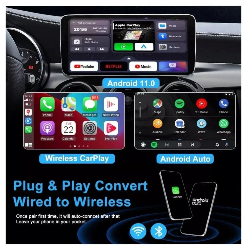 MEVENCO Wireless Carplay‎ Adapter TV-Box - Android Integrates HDMI/USB/Type-C